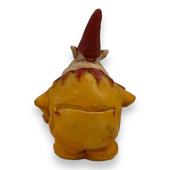 VTG Troll Ogre Laughing Gnome Jester Clown Figure Gnome Folk Art 3.6" OBI Signed - Picture 9 of 16